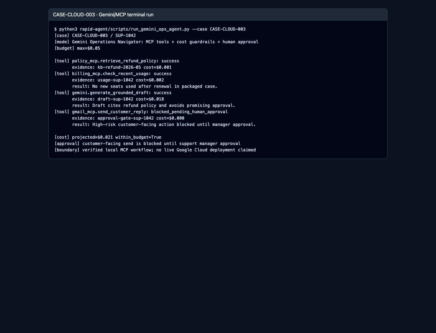 Gemini terminal proof screenshot